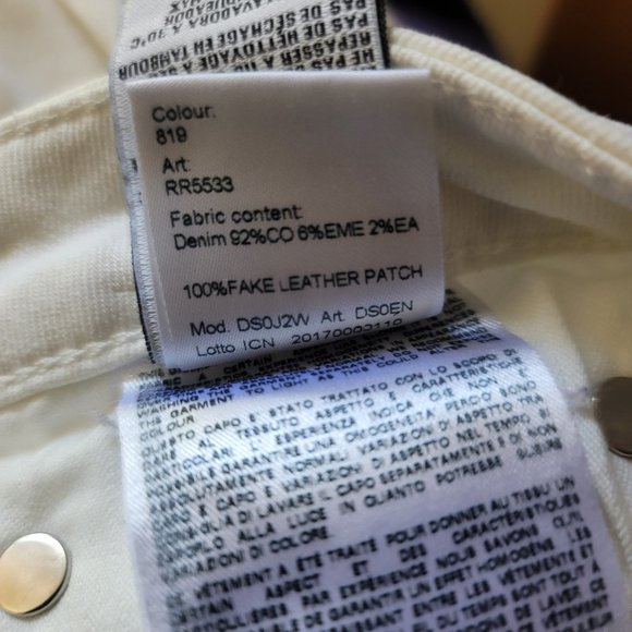 R13 Jeans Kate Skinny Angled Hem Frayed White Denin - Picture 14 of 15